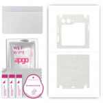 apgo Protective Skin Sticker for the back+sides compatible with Samsung Galaxy Z Flip5 Retro, Full Wrap Film, Foil, Vinyl - Pattern White Fabric