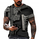 Mar&scaron;kinėliai vyrams 3d Gun Mar&scaron;kinėliai Juokingi marginti Streetwear Beretta Gun Mar&scaron;kinėliai Madingi Laisvalaikio trumpomis rankovėmis Punk Gun Tops mar&scaron;kinėliai S