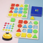 Montessori formos spalvų geometrijos atitikimo žaidimas atminties &scaron;achmatų rū&scaron;iavimo žaislas spalvotas juslinis lavinantis žaislas vaikams kūdikiui