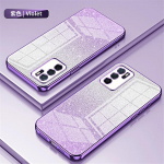 Gradientinis blizgus padengtas skaidrus telefono dėklas, skirtas Infinix Note 30 12 Pro VIP G96 Hot 30i 30 2012 10 11 9 Play 11S NFC silikoninis dangtelis Hot 30 Play violetinė