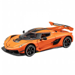 1/24 sportinio automobilio modelio Koenigsegg lydinio diecast, didelio modeliavimo mastelio žaislas, i&scaron;traukiamas atgal durys gali atidaryti berniukų gimtadienio dovanos dekoravimas oranžinė