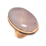 Natural Rose Quartz Gemstone Handmade Copper Jewelry Ring Size 8 p0w72