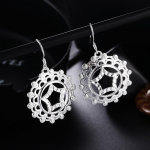 925 sterlingų sidabro apvalios žvaigždės formos auskarai, madingi vestuvių papuo&scaron;alai 4.40*2.60cm