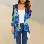 Moteri&scaron;kas netaisyklingo ra&scaron;to megztinis trijų ketvirčių rankovėmis su ki&scaron;enine striuke M oranžinė