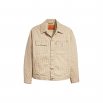 Levis Sunrise Trucker Striukė Dryžuoti Atlapai Viensėdis Prigludusi Striukė Vyri&scaron;ka Striukė Chaki A4820-0010 L