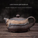 Auksuotas geležies glazūros lotoso aromato indas Pu'er arbatos gaminimo puodelis arbatinukas molis kavos indai arbatos indai Puer arbatos puodelių rinkinys Yixing molio virdulys baras