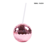 Disco Ball Cups with straws Wedding Bridal Shower Bachelorette Decoration Cocktail Cup Drink Bottle Summer Beach Pool Supplies 5pcs rožinio aukso spalvos