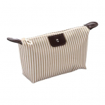 Dryžuotas kosmetikos krep&scaron;ys, atsparus vandeniui, sulankstomas, didelės talpos užtrauktuku, koldūno formos ne&scaron;iojamas makiažo organizatorius, skirtas kelionėms namuose violetinė