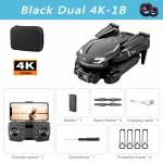 Naujas originalus V88 Drone 4K/8K HD dviejų kamerų aerofotografija kliūčių i&scaron;vengimo nuotolinio valdymo orlaivio keturkoperio žaislas 2025 m. Black Dual-4K-1B