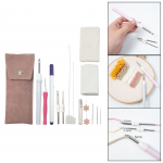 Embroidery Punch Set Handmade Crochet Tool Simple to Use Gift Multifunction Crafts 16 Pieces/Set for rožinė