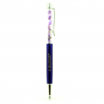 Pierres et Min&eacute;raux. Stylo min&eacute;raux Am&eacute;thyste du Br&eacute;sil. Couleur Bleu marine.