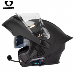 3C Ta&scaron;kas Dvigubo Lę&scaron;io Bluetooth Atlenkiamas Motociklininko &Scaron;almas su M6 Ausinėmis Visoms Sezonams XXL