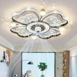 Svetainės sietynas nematomas lubų ventiliatoriaus &scaron;viestuvas &scaron;viesa prabanga žvaigždėtas dangus ventiliatoriaus lempa juoda