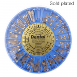 1Box ​​Dental Nerūdijančio plieno Paauksuotas Sraigtas Post Dental Titano medžiaga Dantų &scaron;aknų kanalų gydymas, skirtas odontologo įrankiais