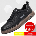 2024 m. pavasario vyri&scaron;ki laisvalaikio sportbačiai su mink&scaron;tu padu i&scaron; karvės odos - balti 39