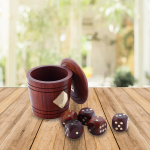 Shriji Crafts Medinis 5 kauliukų žaidimo rinkinys su dėžute saugojimui