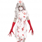 Vaiduoklių namų zombės slaugytojos kostiumas cosplay zombių kraujas moteri&scaron;kas slaugytojos kostiumas Helovino medicininis kos kostiumas XL white
