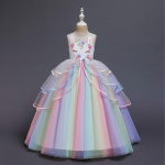 Mergaičių princesės suknelė pasirodymui 120 balta