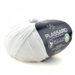 Fil d'&eacute;t&eacute; &agrave; tricoter BioColor 01 Blanc 100% coton bio balta