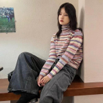 Japoni&scaron;kas Y2k megztinis megztinis Vintage Rainbow dryžuotas megztinis Korėjos mados megztas megztinis Harajuku Grunge trikotažas S