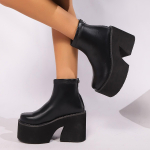 Itin auk&scaron;takulniai moteri&scaron;ki auk&scaron;takulniai batai su platforma, dizaineris Nauji stambūs odiniai batai 2024 m. žiema Madinga mada Goth Chelsea Botas Mujer 42