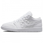 Air Jordan 1 Low Triple White Quilted Moteri&scaron;ki sportbačiai DB6480-100 36.5