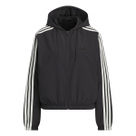 Adidas FW24 Austas Striukė 3-Juostų Serija Pilotas Sportinis Laisvalaikio Su Gobtuvu Užtraukiama Ilgomis Rankovėmis Striukė Moteri&scaron;kos Striukės Juoda JN0757 L