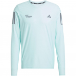 Adidas FW24 BJM LS M 024 Pekino maratono individuali serija Greitai džiūstantis bėgimo ilgomis rankovėmis mar&scaron;kinėliai Vyri&scaron;ki vir&scaron;utiniai drabužiai Mėlyna akmens-Sidabrinė-Pilka JP1443 L