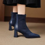 Madingi Nauji Rudens/Žiemos Moteri&scaron;ki Batai Kvadratiniu Pir&scaron;tu Batai Moterims Madingi Batai Moterims Universalūs Auk&scaron;takulniai Ankle Boots Odiniai Batai 34
