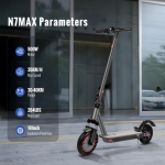 N7MAX Elektrinis paspirtukas 500W Variklis 36v12.5ah 35KM/H Maksimalus greitis 35KM Didelis nuvažiuojamas atstumas 10 colių su amortizacija APP Escooter juoda