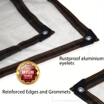 1 vnt. Itin tvirtas skaidrus vandeniui atsparus brezentas - Atsparus UV spinduliams ir įbrėžimams, Idealus &scaron;iltnamiams, balkonams ir lauko apsaugai 200x200cm