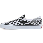 Vans Slip-On &Scaron;achmatinė liepsna Klasikiniai žemi Skate batai Unisex sportbačiai Juodi balti VN0A4BV3SX7 42.5