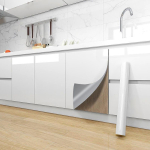 Perlų baltumo dekoratyvinė plėvelė pasidaryk pats PVC lipni sienų tapetai Baldų renovacijos lipdukai Virtuvės spintelės vandeniui atsparūs tapetai 40cm X 500cm balta