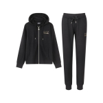 Emporio Armani logotipų ra&scaron;to lengvas džemperis su gobtuvu ir užtrauktuku rinkinys Moteri&scaron;kas džemperio rinkinys 8NTV51-TJ9RZ-1200 M black