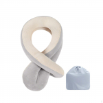 Kaklo pagalvė, Galvos atrama, Atrama, Automobiliui, Traukiniui, Biurui, Lėktuvo komfortui, Suaugusiems ir Vaikams. Gray Beige