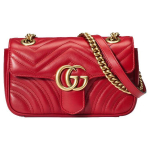 Gucci GG Marmont Matelass&eacute; Mini Rankinė Raudona Moteri&scaron;kos Pečių Rankinės 446744-DTDIT-6433 Basic Set (Bag+Dust Bag)