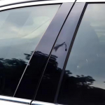 6 vnt. &bdquo;Mercedes-Benz E-Class W212 2010-2016&ldquo; langų apdailos dangteliai, centrinės plėvelės stulpeliai B, C stulpelių lipdukai, automobilio aksesuarai juoda