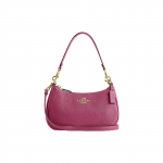 Coach Teri 24 Auksinis Logotipas Užtrauktukas Reljefinės Odos Didelė Rankinė Per Petį Moteri&scaron;kos Rankinės Avietinė CL404-IMP35 Basic Set (Bag+Dust Bag)