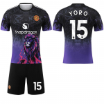 2025-26 Man Utd mėlynai-violetinis liūtas specialus leidimas #17 Garnacho #16 Yoro Futbolo mar&scaron;kinėliai XL