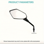 Motociklo veidrodėlis 2vnt E-dviračio galinio vaizdo veidrodžiai elektromobilis galinis &scaron;onas i&scaron;gaubtas 8mm 10mm anglies pluo&scaron;tas