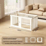 Skaidri akrilinė vidinė &scaron;unų tvora mažiesiems augintiniams - Saugus aptvaras ir &scaron;unų namelis Height 60cm white
