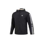 Adidas Originals Lock-Up Track Jacket Reversible Stripe Logo Hooded Windbreaker Long Sleeve Men's Outerwear Black HL9186 S