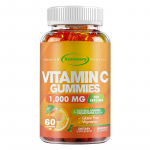 Vitaminas C gumyės, 1000 mg vienoje gumyėje, multivitaminų papildas, 100 gumyčių pakuotėje, vegani&scaron;kas, tinkamas suaugusiems, be GMO. 120