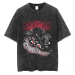 Anime Hellsing Alucard Grafinis skalbtas mar&scaron;kinėlis vyrams Vintage Manga Mar&scaron;kinėliai Gatvės medvilninis T-shirt Harajuku Vyri&scaron;ki laisvalaikio vir&scaron;utiniai drabužiai S