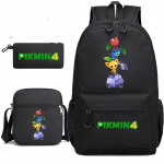 Pikmin Anime 3 vnt./rinkinys Kuprinė Studento Mokyklinė Pečių krep&scaron;ys Vaikams Miela Kelioninė kuprinė Vaikų Gimtadienio dovanos black