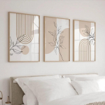 Neutralūs sieniniai paveikslai moderniam minimalistiniam namų dekorui, Bohemi&scaron;ki augalų plakatai, Japoni&scaron;ki smėlio spalvos svetainės miegamojo dekoras, Dovanų plakatas 60X90CM No Framed