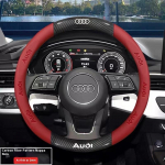2026 Kar&scaron;tas automobilio neslystantis kvėpuojantis zom&scaron;inis vairo užvalkalas, skirtas Audi A3 A4 A5 A6 A7 A8 Q1 Q2 Q3 Q5 Q7 Q8 S3 S4 S5 S6 RS3 RS4 RS5 TT black