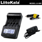 LiitoKala Lii-500 4 lizdų i&scaron;manusis akumuliatoriaus įkroviklio rinkinys su automobilinio įkroviklio AU adapteriu 3,7 V EU Type3