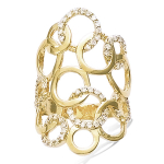 Bague Plaqu&eacute; Or 'Sissi' blanc dor&eacute; - 30 mm