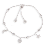 Les Tr&eacute;sors De Lily [Q2874] - Bracelet Argent 'Pimprenelle' blanc argent&eacute; (rhodi&eacute;) - 6 mm